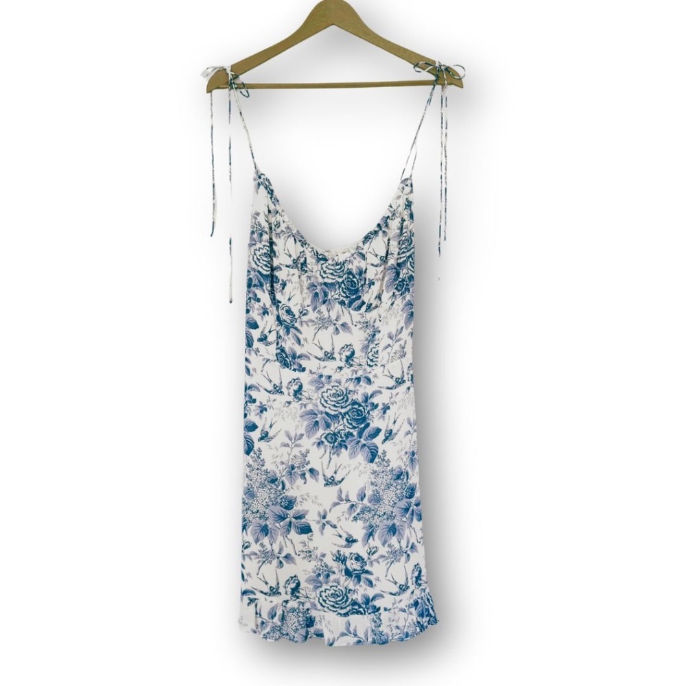 NWOT Reformation Esther Mini Dress in Blue Floral - Picture 6 of 11